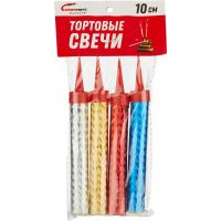 Фонтан на торт 10 см (Пачка 4 шт) (Тортовая свеча)